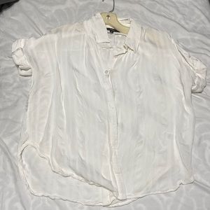 Everlee White Striped Button-Up Top